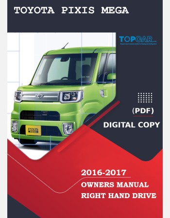 toyota pixis mega 2016-2017 owners manual in english